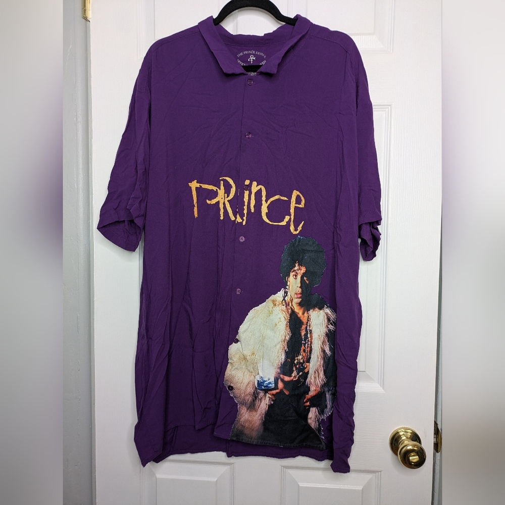 Prince Estate Purple Graphic Men's Button Down Shirt XXL - Picture 3 of 5
